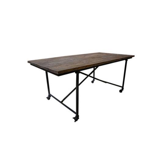 Industrial Dining Table Old Elm and Iron 1.8m